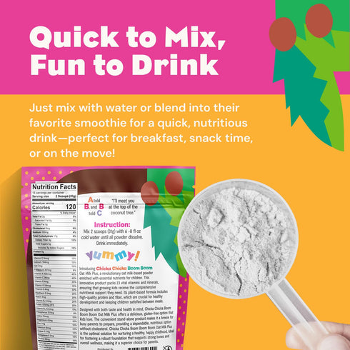 23 1+ Chicka Chicka Boom Boom Vanilla Oat Milk Plus, Plant-Based Toddler Protein Drink Mix, Vitamins & Minerals