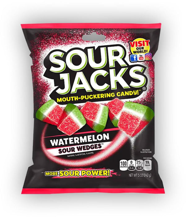 SOUR JACKS Sour Candies | Watermelon, 5 Ounce