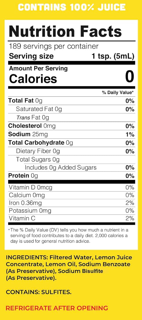 100% 32oz. (2 PACK) Lucy's Family Owned - Lemon Juice Bottle