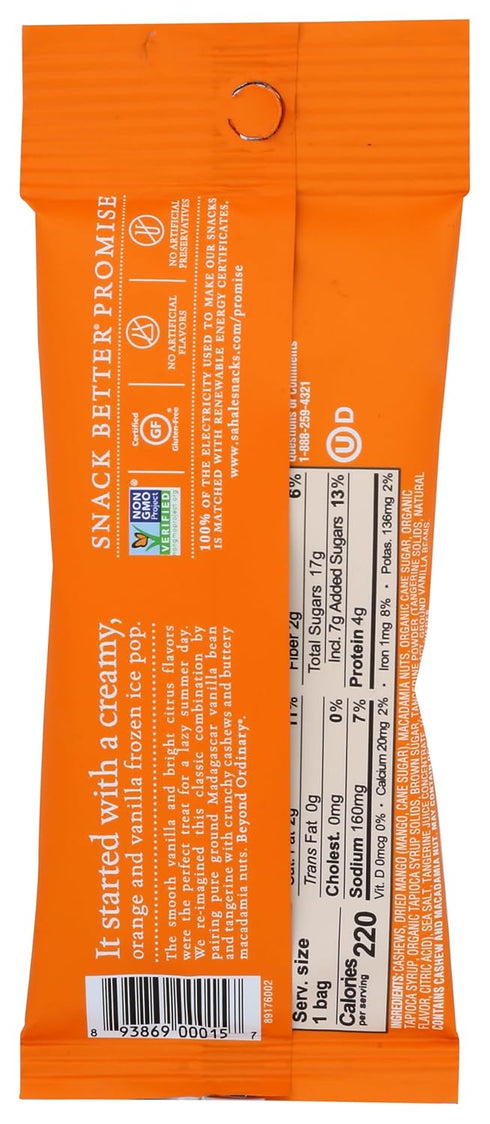 1.5 (Pack 9) Sahale Tangerine Vanilla Cashew Glazed Nut Mix, Ounces