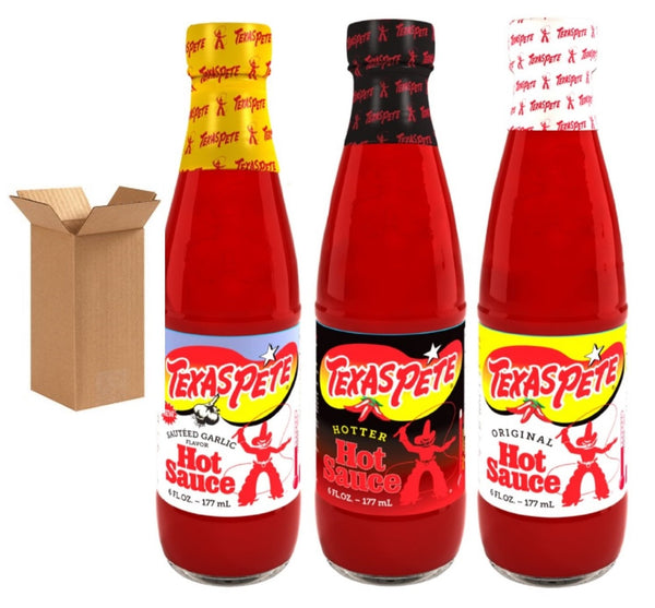 Bundle - 3 Items: Texas Pete Hot Sauce Sampler - Hot, Hotter,