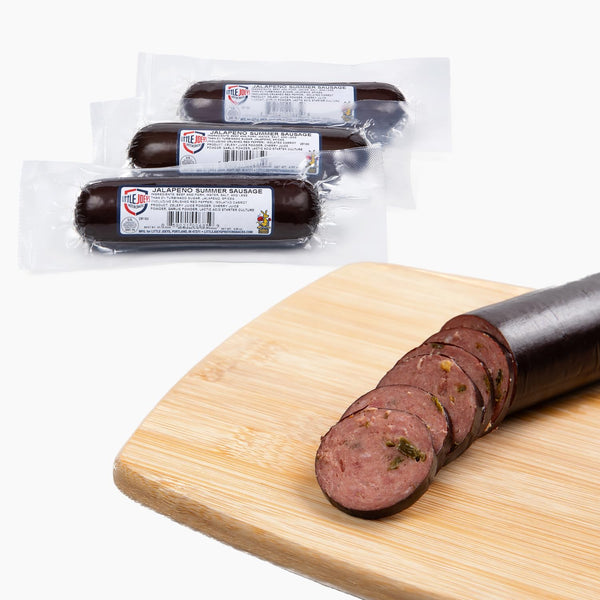 Little Joeys Jalapeno Summer Sausage 12 oz, Smoked Beef Sausage Snack, High