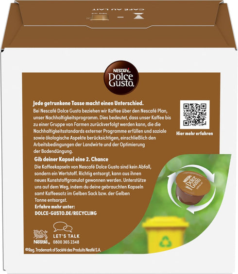 Pack 6, 6 16 Nescaf Dolce Gusto Caf au lait, of x Capsules