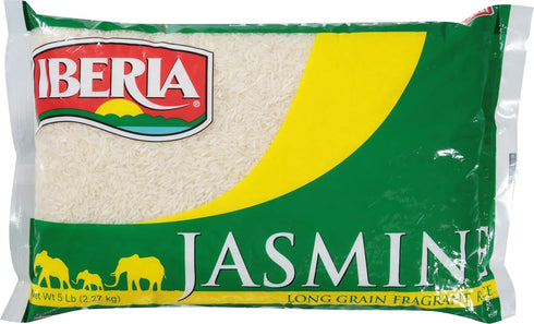 5 lbs. Iberia Jasmine Rice, Long Grain Naturally Fragrant Enriched Jasmine Rice