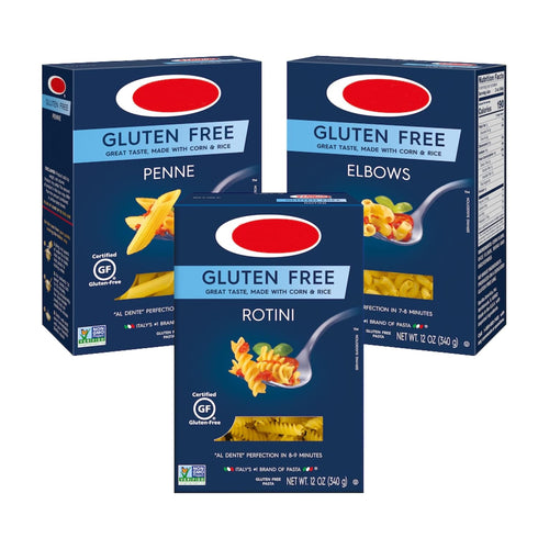 Phoenix Rose Gluten-Free Pasta Variety Pack 3-Pack Bundle with Penne, Rotini & Elbows (12