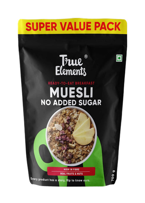 True Elements Muesli No Added Sugar 700g - Sugar Free | Breakfast