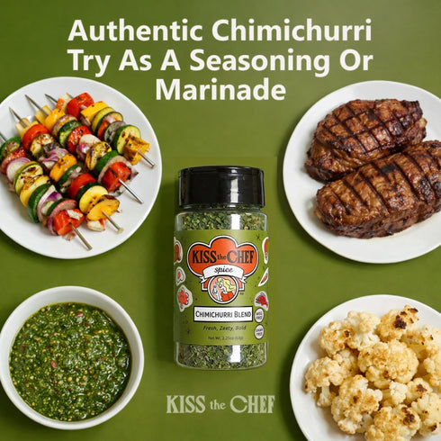 2.25 oz Kiss the Chef Chimichurri Blend Authentic Argentinian Chimichurri Sauce Mix & Dry Seasoning Herb & Garlic Spice