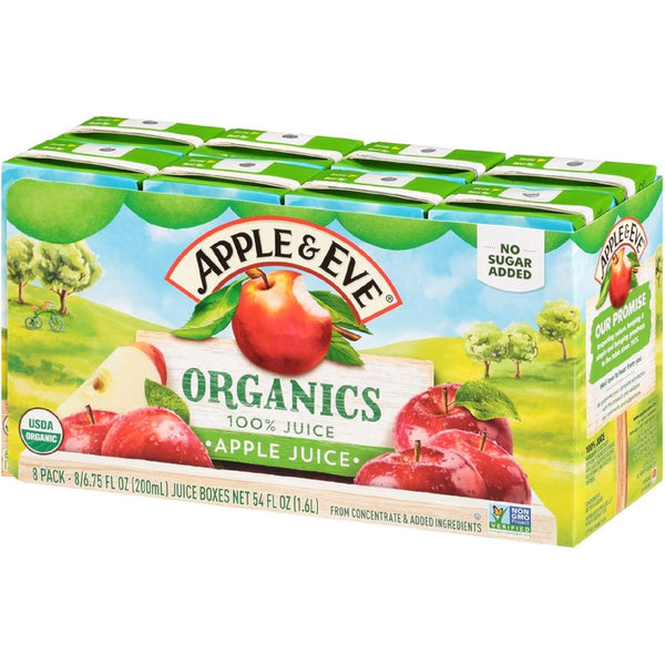 Apple & Eve Organics Apple Juice, 6.75 Fluid-oz, 40 Count