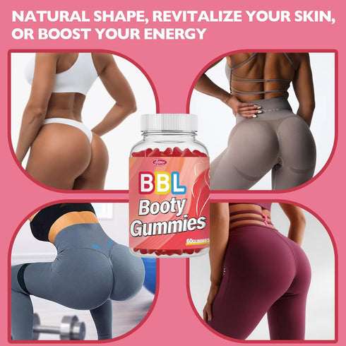 60 Counts Gummies Gummy BBL for Bigger Butt Growth and Hips, Herbal Extracts for Women Booty Natural Curvy Body
