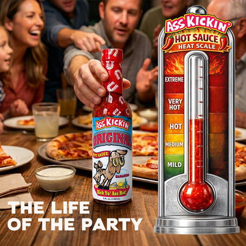 (5 oz) Ass Kickin Original Habanero Hot Sauce Serrano & Habanero Blend Medium Heat Gourmet Hot Sauce for Tacos, Wings