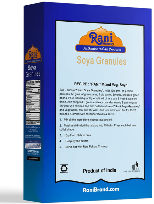 7oz (200g) Rani Soya Granules (High Protien) ~ All Natural, Salt-Free | Vegan | No Colors | Gluten Friendly | NON-GMO |