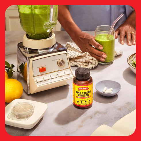 3oz Bragg Nutritional Yeast Roasted Garlic Seasoning + Bragg Apple Cider Vinegar Capsules with Vitamin D and Zinc