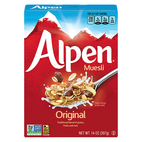 Alpen Original Muesli, Swiss Style Muesli Cereal, Whole Grain, Non-GMO Project Verified, Heart
