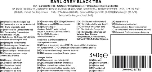 170+ (340g/12oz) 100% VAHDAM, Earl Grey Tea Loose Leaf Cups Citrusy & Delicious Black Tea blended with Natural Oil