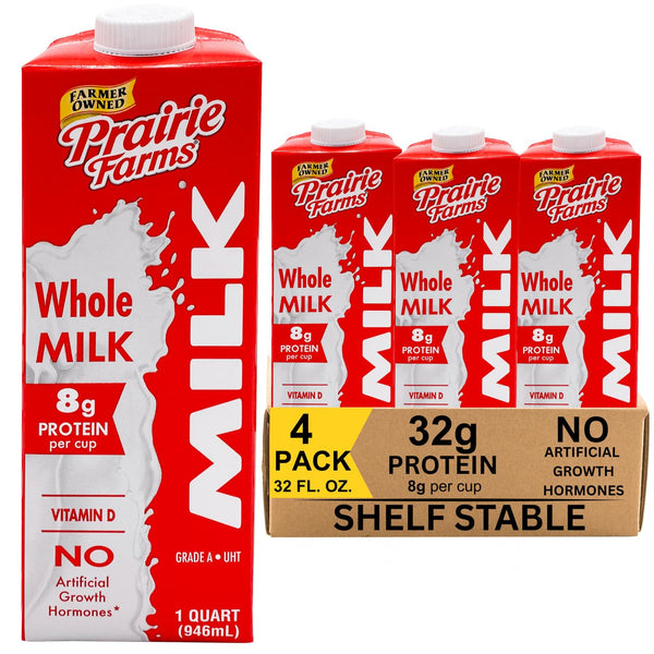 Prairie Farms Dairy Prairie Farms Whole Milk, Shelf Stable, Boxed & Ultra Pasteurized (UHT), Vitamin