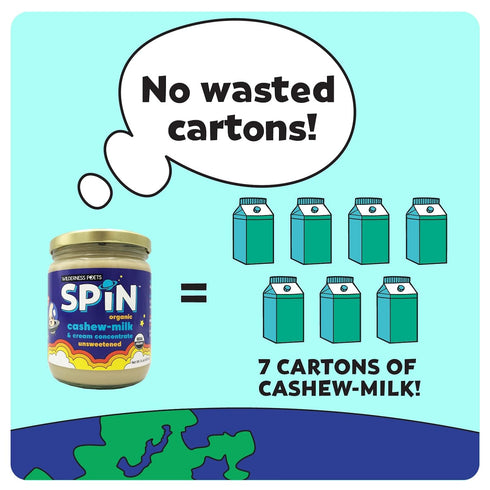 (16 28 Wilderness Poets SPiN, Organic Cashew Cream and Milk Concentrate (Unsweetened) - Ounce) - Servings - Make Cashew
