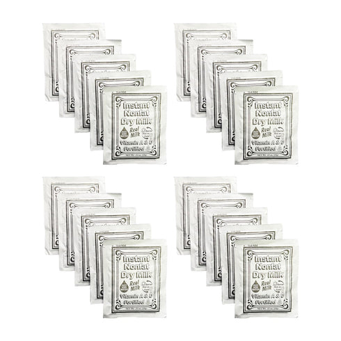 Packets 15g 20 Pack Non-Fat Dry Milk Instant Mix Each, Vitamin A & D Fortified, Shelf-Stable Powdered Milk