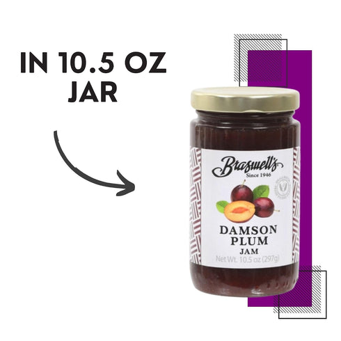 10.5 Damson Plum Jam, Ounce Jar