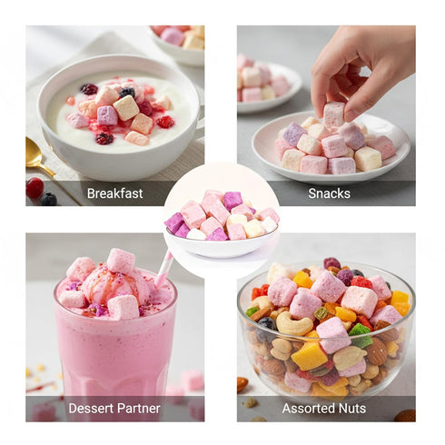 DYBOEDYO 5.3 oz, Pack,Yogurt Freeze Dried Yogurt Chunks Freeze Dried Ice Cream, Crispy Skin Mixed with Fruit Flavors