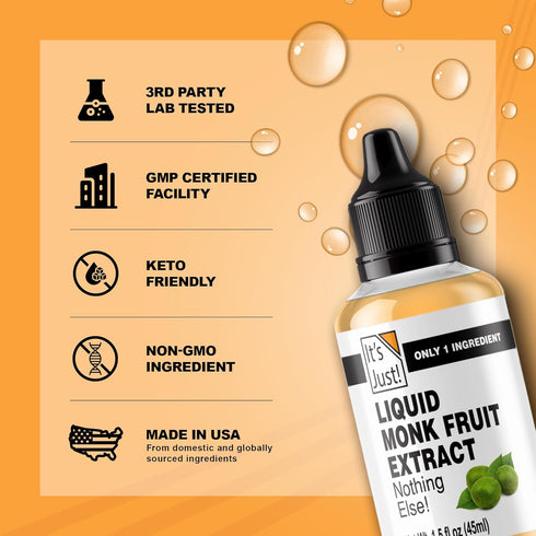 1.5 oz It's Just! Liquid Monk Fruit Extract - No Erythritol, Non-GMO, No Fillers, Keto - fl