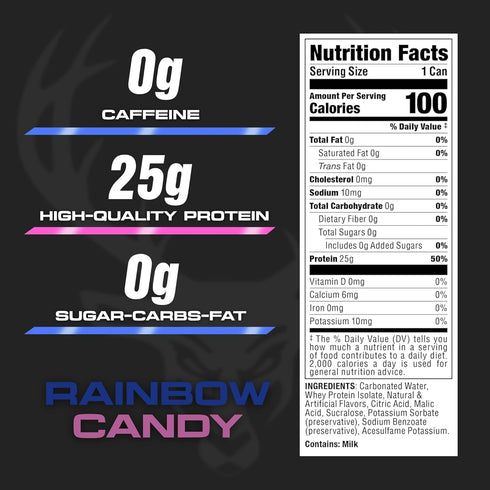 25g 12 Pack, 16 oz Bucked Up Lightly Carbonated Protein Soda | Whey Isolate - Zero Sugar, Low Calorie, Caffeine Free