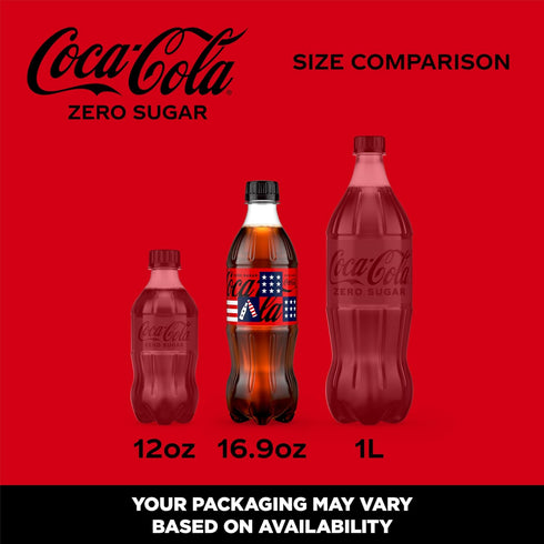 16.9 oz, 6 Pack Coke Zero Sugar Diet Soda Soft Drink, fl