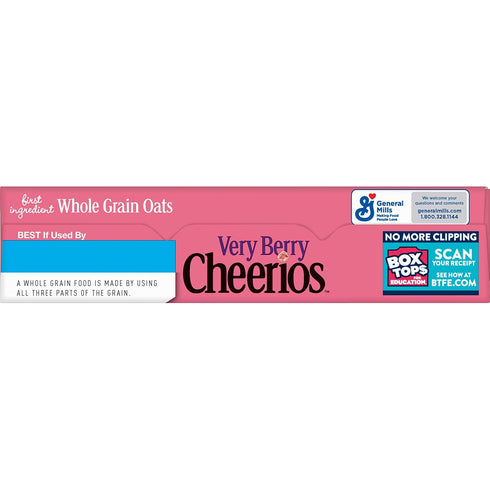 10.9 oz Very Berry Cheerios, Gluten Free, Breakfast Cereal, Box