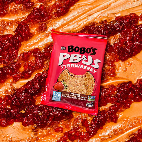 (24 Bobo's Strawberry PB&J Oat Snacks, Simple Ingredients, Whole Grain Oats, Plant Based, Non-GMO, Gluten Free