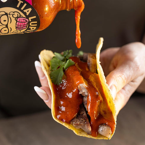 8 Oz (Pack 2) Tia Lupita Hot Sauce of - Flavorful Heat, Medium Spice with Smoky-Sweet Flavor - Gluten-Free, Non-GMO