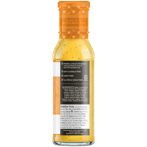 8 Primal Kitchen Sesame Ginger Vinaigrette & Marinade Salad Dressing made with Avocado Oil, Paleo Friendly & Keto