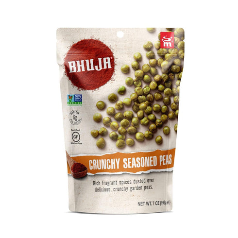 Bhuja Majans Crunchy Seasoned Peas, 7 oz | Spiced Roasted Garden Peas
