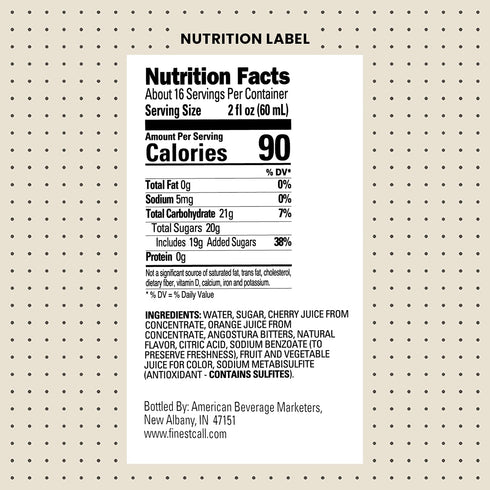 1 (33.8 Oz), Pack 3 Finest Call Premium Old Fashioned Drink Mix, Liter Bottle Fl