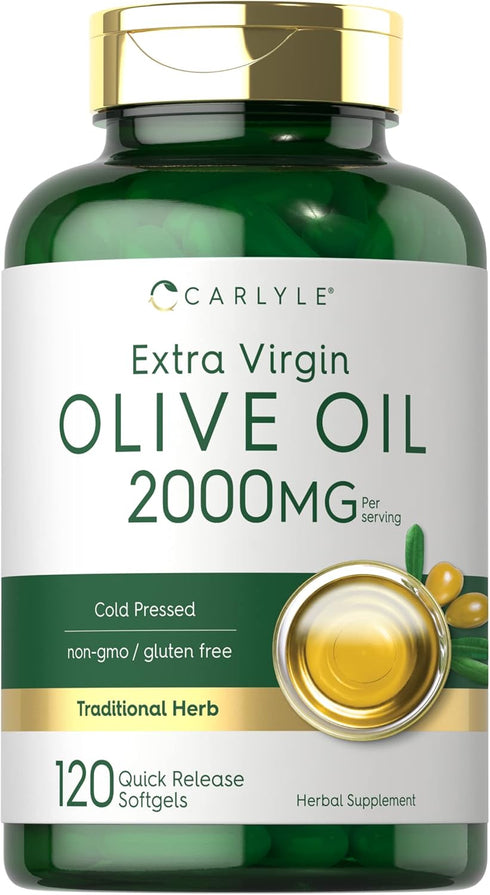 Carlyle Olive Oil Extra Virgin 2000mg | 120 Softgel Capsules | Cold