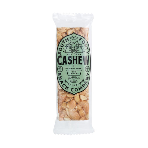 40 4 40g (Pack 4) South Snacks Crunchy Cashew Nut Bars, Just Ingredients, Touch of Honey