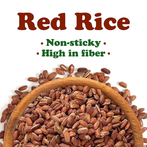 6 Food to Live Red Rice, Pounds Whole Rice, Nutty Flavor, Soft Texture, Non-Sticky, Vegan. Good Source of Protein