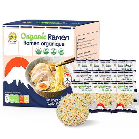 SUNGIVEN Organic Ramen Noodles: Healthy Low Sodium, Ready in 3 Minutes, 2.46 OZ (Pack of 10)
