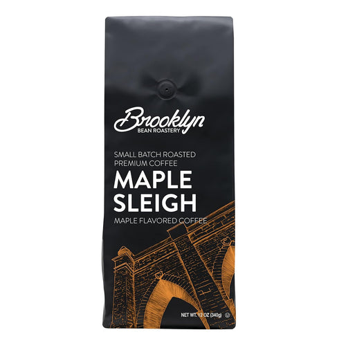 Brooklyn Beans Maple Sleigh 100% Arabica Craft Roasted Ground Coffee, Premium Maple
