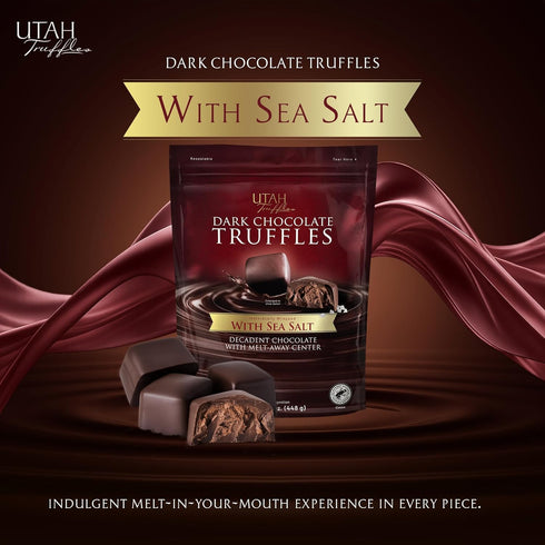 dutis 16oz, 34pieces Utah Truffles Dark Chocolate Truffle, Individually Wrapped, Naturally Gluten Free, Gourmet Smooth