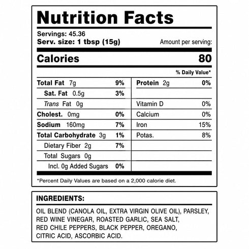 Generic 24 oz 1 Pack Chimichurri Sauce, Argentine-Style Herb & Garlic Marinade with Olive Oil, Zesty Refrigerated