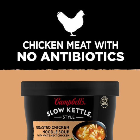 Campbell's Slow Kettle 15.5 oz. Style Roasted Chicken Noodle Soup with White Meat Chicken, Tub