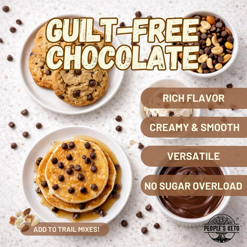 12 oz. 60% (1 Pack) Sugar Free Large Chocolate Chips, Stevia Sweetened, Value Size, Non-GMO, Vegan, Keto, Low Carb