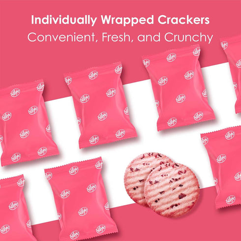 (1 PACK,7 V-LOONG Rose & Multi Berries Biscuits, Vlife Baked Round Crackers, Sweet and Crispy Snacks, Ounce)