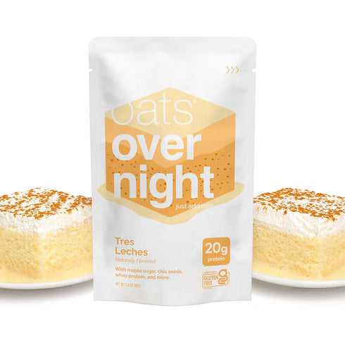 20g (2.8 oz (8 Pack Oats Overnight Tres Leches - Overnight Oats with Whey Protein, High Fiber Breakfast Protein Shake