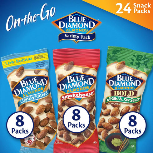 Blue Diamond Almonds Snack Nut Variety Pack for Kids, Office, School, On-the-go,
