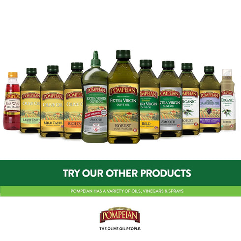 16 OZ., Pack 6 Pompeian Gourmet Organic Red Wine Vinegar, Unfiltered & Unpasteurized, Perfect for Marinades, Salad