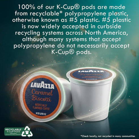Pack 40 Count (Pack 2) Lavazza Flavored K-Cup Coffee Pods Variety for Keurig - Dessert Inspired Tiramisu & Caramel