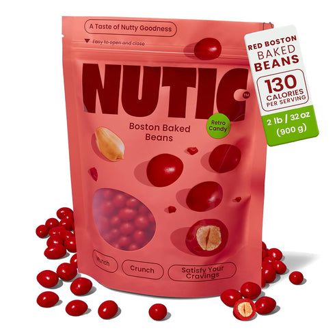 2 Lb Nutic Boston Baked Beans Candy - | Coated Peanuts in Bulk | Vintage Candy Bar Treats | Ideal Movie Theatre Snacks