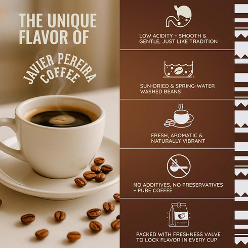 100% 8.8 oz Javier Pereira Coffee Colombian Specialty Coffee Ground Sweet Boost Medium Roast Arabica Smooth Fruity