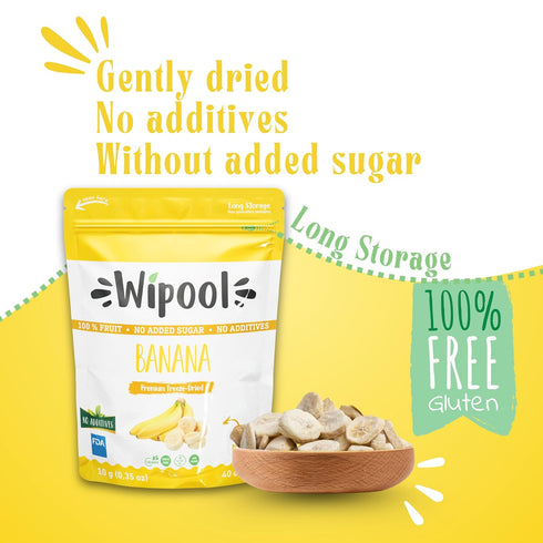 Frozen, (Pack 12, Wipool Snacks Freeze-Dried Fruit Slices, Dehydrated Fruits for Baking and Snacks, Perfectly So