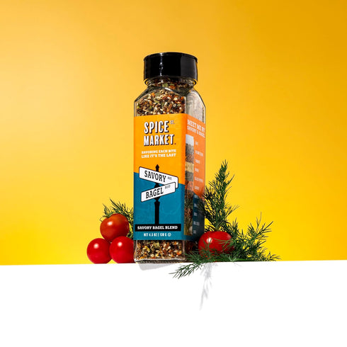 Spice St. Market 4.5 - Savory Bagel Blend All-Purpose Seasoning with Sesame Seeds, Onion, Garlic, and Spices, ounce